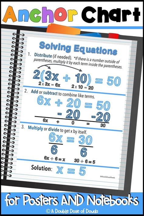 Image result for Solving Two-Step Equation Anchor Chart
