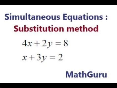 Image result for Simultaneous Equations Substitution Method