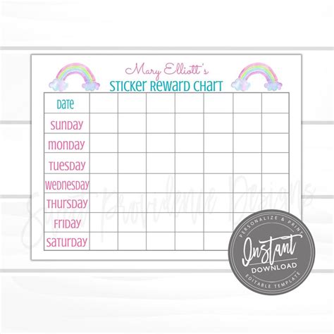 Blank Printable Sticker Chart に対する画像結果