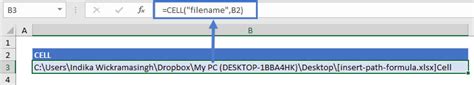 Image result for Excel Write Local File Path in Formula Bar