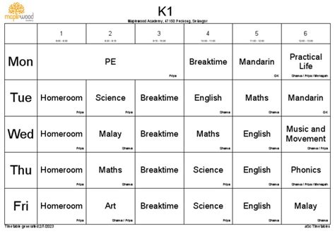 Image result for Timetable Example KS1