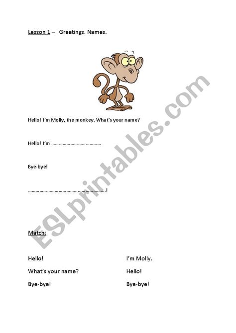 Image result for First English Lesson Worksheet