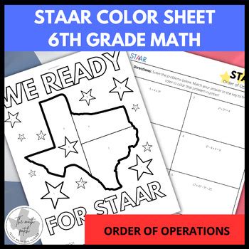 Toradh íomhá ar Order of Operations Color Sheet