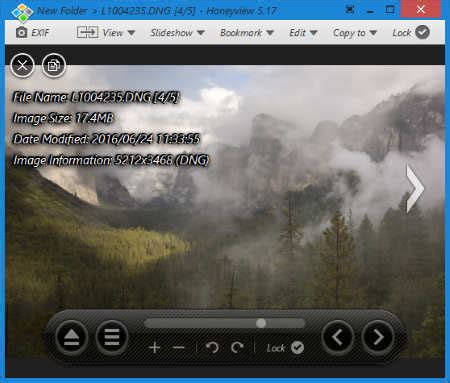 Open DNG File に対する画像結果