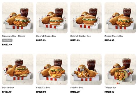 KFC Menu Malaysia with Price に対する画像結果