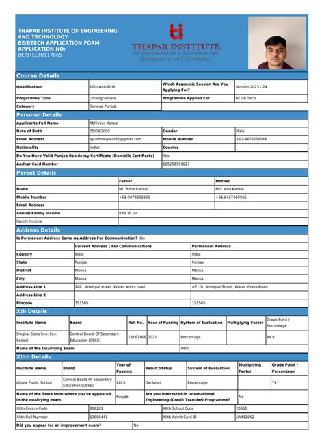 Image result for B.Tech Course Registration Form