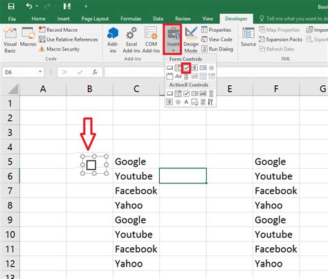 How to Add a Check Box in Excel Same Line に対する画像結果