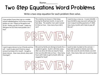 Toradh íomhá ar Turn Word Problems into Equations Worksheet PDF