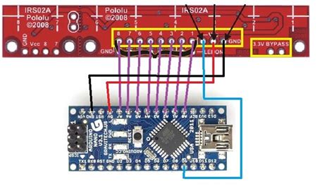 Résultat d’images pour Qtr8a Arduino Nano Wire
