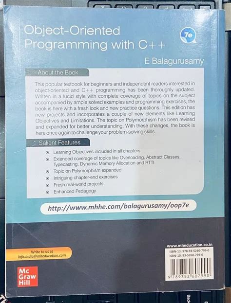 Afbeeldingsresultaten voor Object-Oriented Programming C++ Balagurusamy PDF
