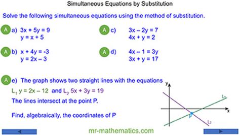 Image result for Simultaneous Equations Substitution Method Questions