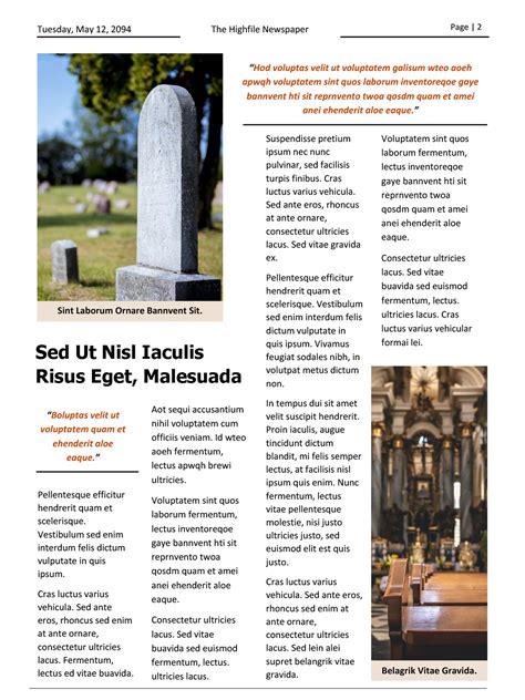 Obituary in Newspaper Examples に対する画像結果