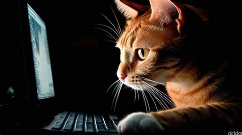 Cat Looking at Computer に対する画像結果