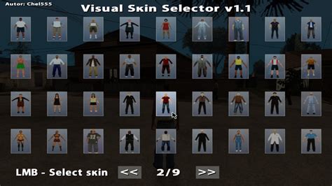GTA San Andreas Visual Skin Selector v1.1 Mod - GTAinside.com