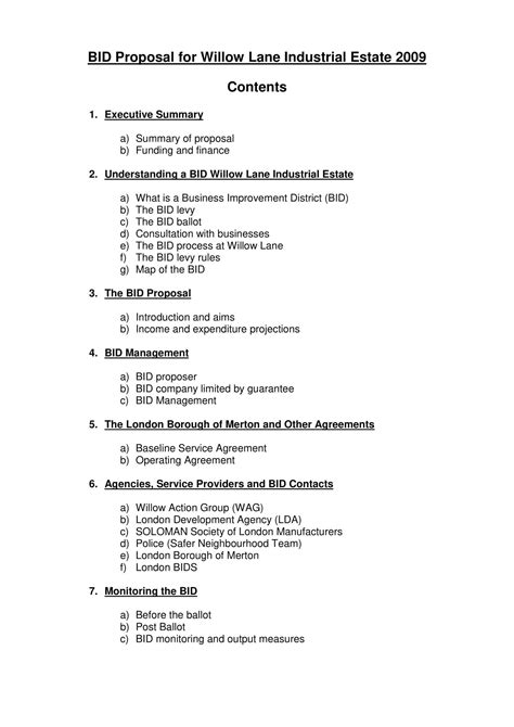 Toradh íomhá ar Bid Proposal Example