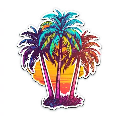 Palm Tree Sunset Sticker に対する画像結果