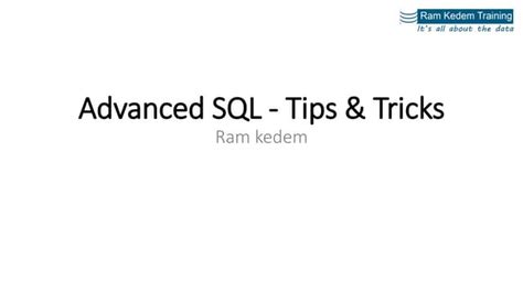 Image result for SQL Data till Advanced PPT