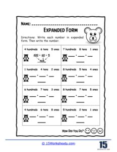 Image result for Expanded Form and Equivalent Representation Worksheets
