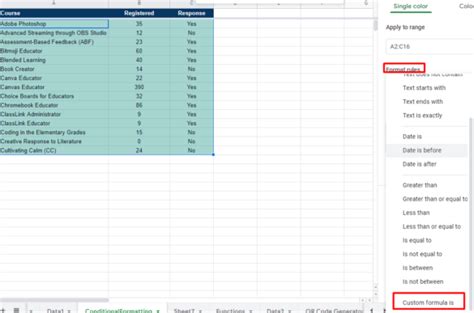 Image result for Sigma Conditional Formatting Custom Formula