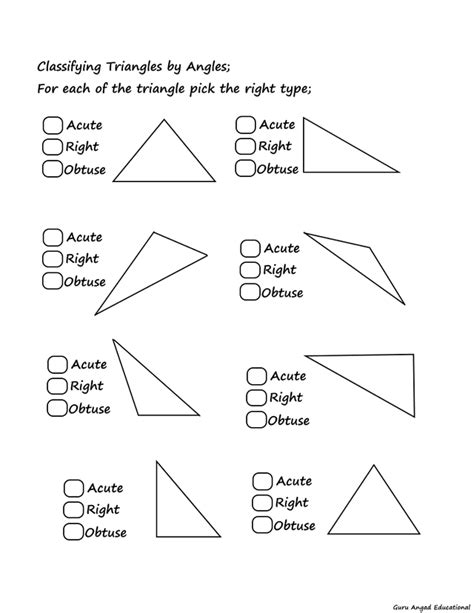 Afbeeldingsresultaten voor Classifying Triangles Worksheet