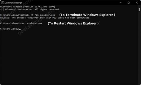 Toradh íomhá ar Restart the Windows Explorer Service Command