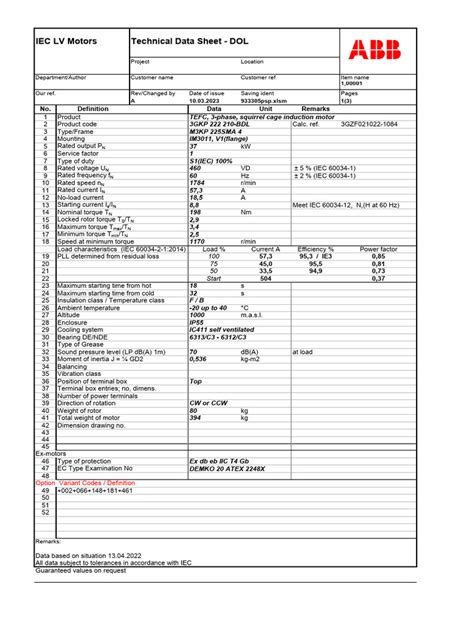 Image result for ABB Motor Data Sheet