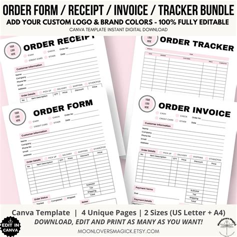 Image result for Custom Order Form Template
