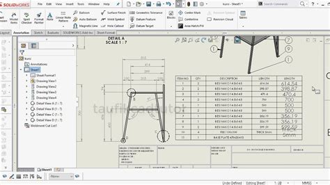 Image result for SolidWorks Drawing Materials Table