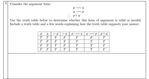 Image result for Valid Argument Truth Table