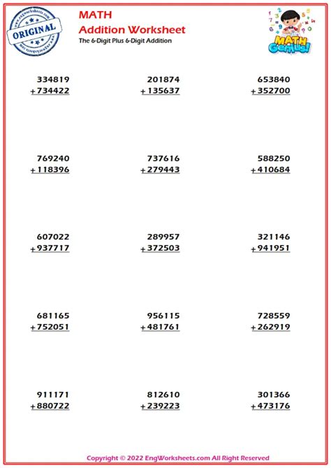 Afbeeldingsresultaten voor 6 Digit Addition