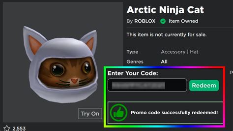 Image result for Roblox Cat Promo Code