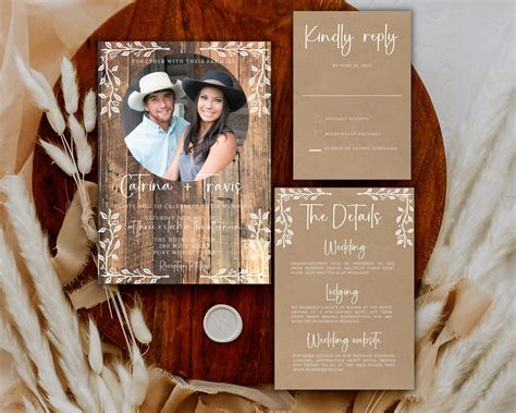 Image result for Rustic Wedding Invitations