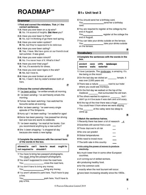 Image result for Road Map B2 Unit 1 Test Answer