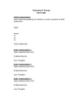 Image result for Argument Essay Introduction Outline
