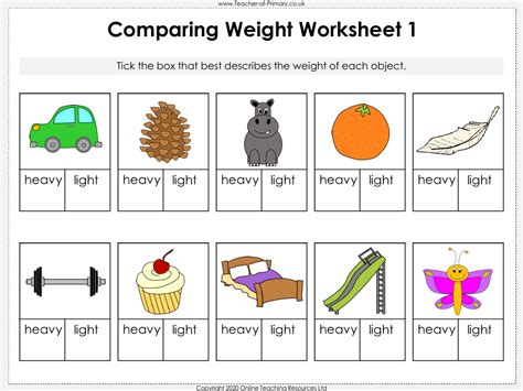 Afbeeldingsresultaten voor Maths Genie Weight Comparison Worksheet