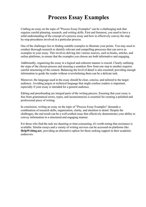 Image result for Process Essay Examples PDF