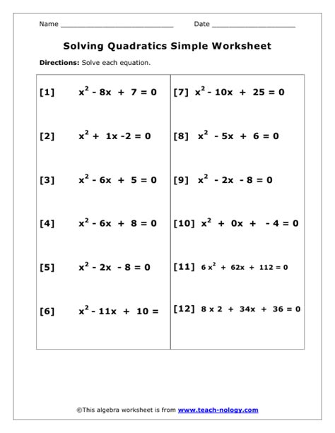 Image result for Problem Solving in Quadratics Worksheet