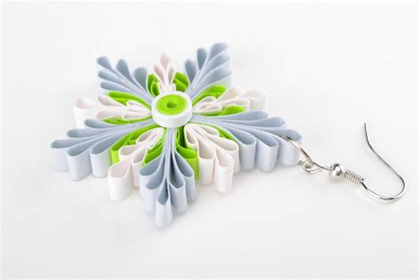 BUY Quilling snowflake earrings 21971027 - HANDMADE GOODS at MADEHEART.COM