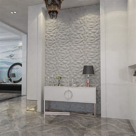 Art3d PVC 3D Diamond Wall Panel Jagged Matching-Matt White, for ...