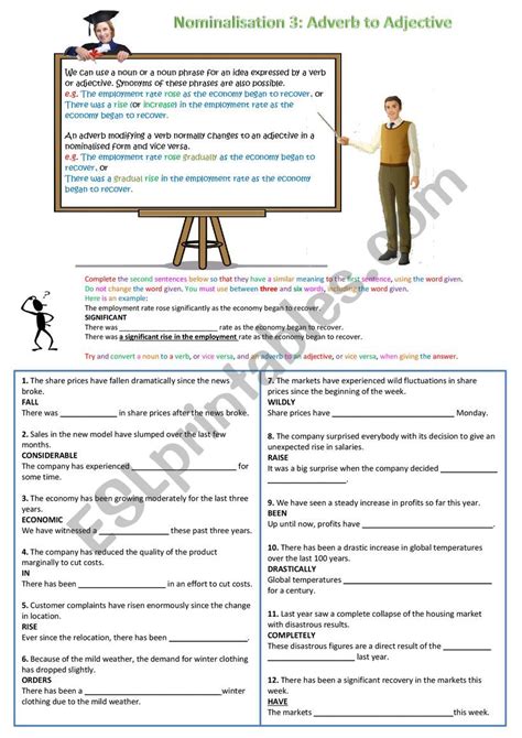 Toradh íomhá ar Nominalisation Worksheet Class 8