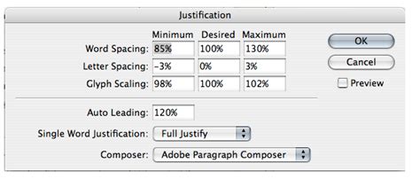 Image result for Justification InDesign