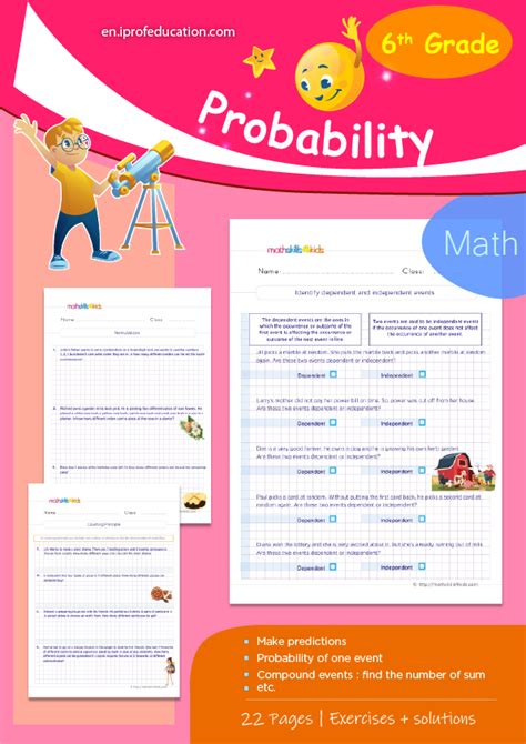 Image result for Word Problems Probability Worksheets Grade 6