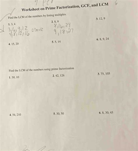 Image result for Listing Multiple of LCM Using Prime Factorization