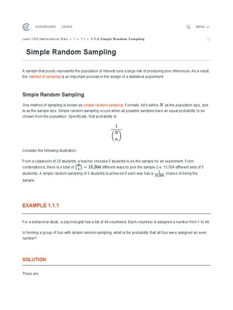 Simple Random Sample Formula に対する画像結果