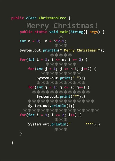 Image result for Christmas Tree Java Code