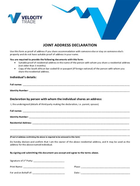 Image result for Address Declaration Form
