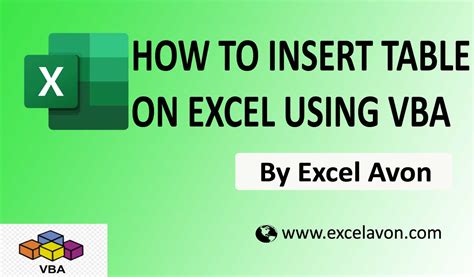 Excel VBA Set Table に対する画像結果