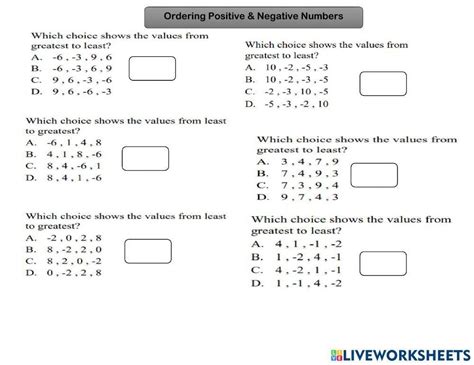 Image result for Plotting Positive and Negative Numbers Worksheet