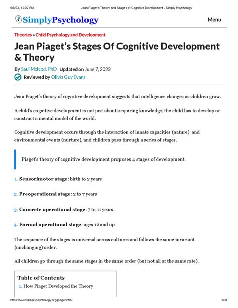 Image result for Jean Piaget Cognitive Development Case Study