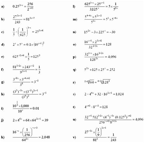 Toradh íomhá ar Solve Exponential Equations Worksheet